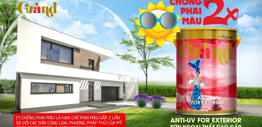 Sơn Mykolor Grand chống phai màu gấp 2 lần